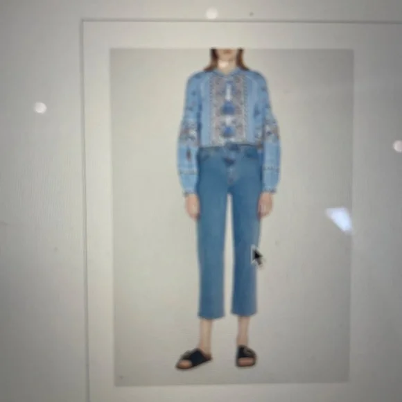 Veronica Beard Rivoli Cropped Embroidered Tassel Tie Balloon Sleeve Jacket - Picture 4 of 4